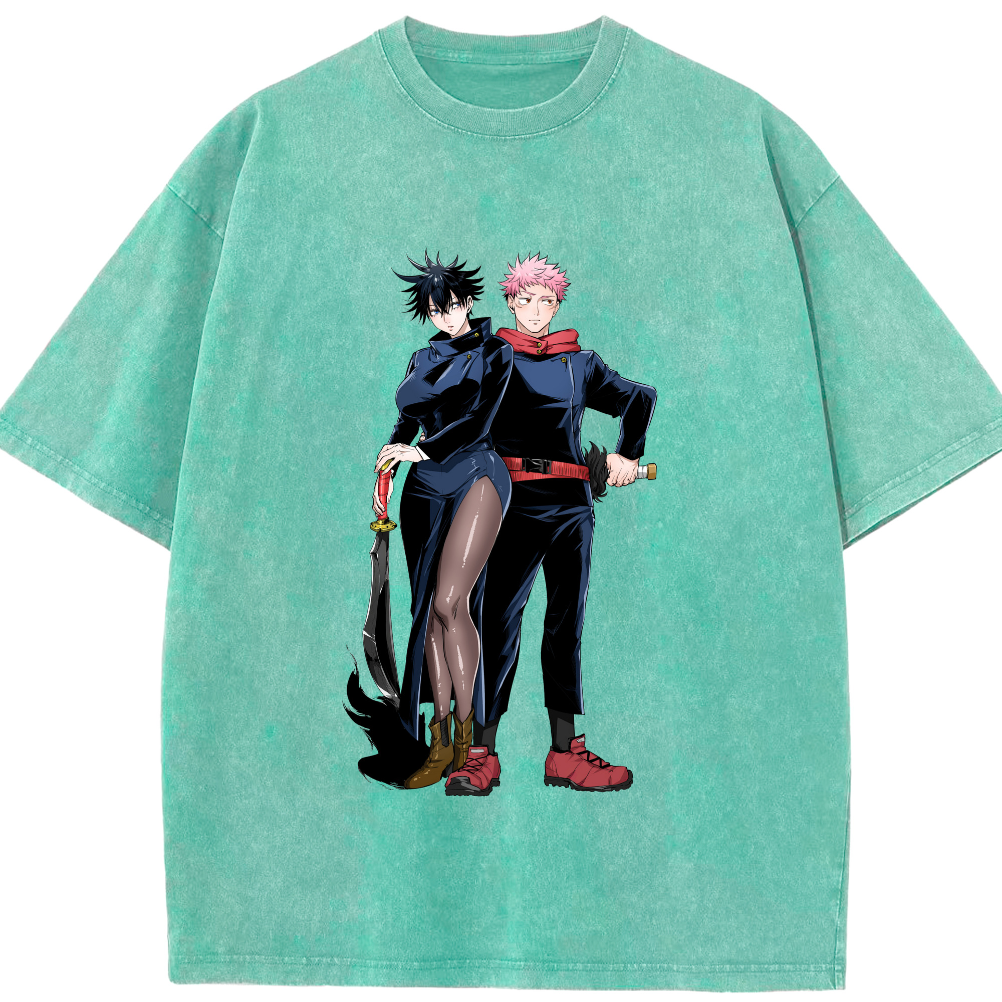 （画像用） 呪術廻戦 Jujutsu Kaisen 綿100% ヴィンテージ風 半袖Tシャツ（フロントプリント）